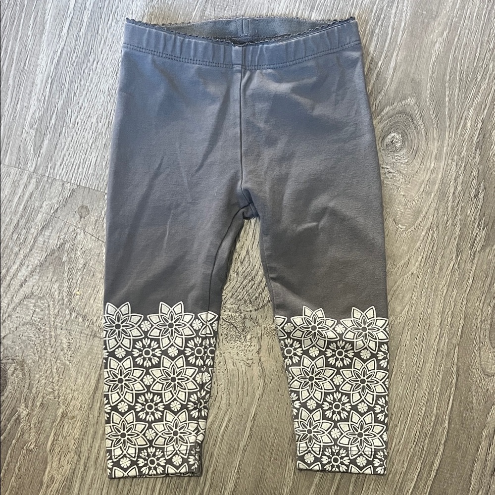 Tea Collection Charcoal Floral Leggings
